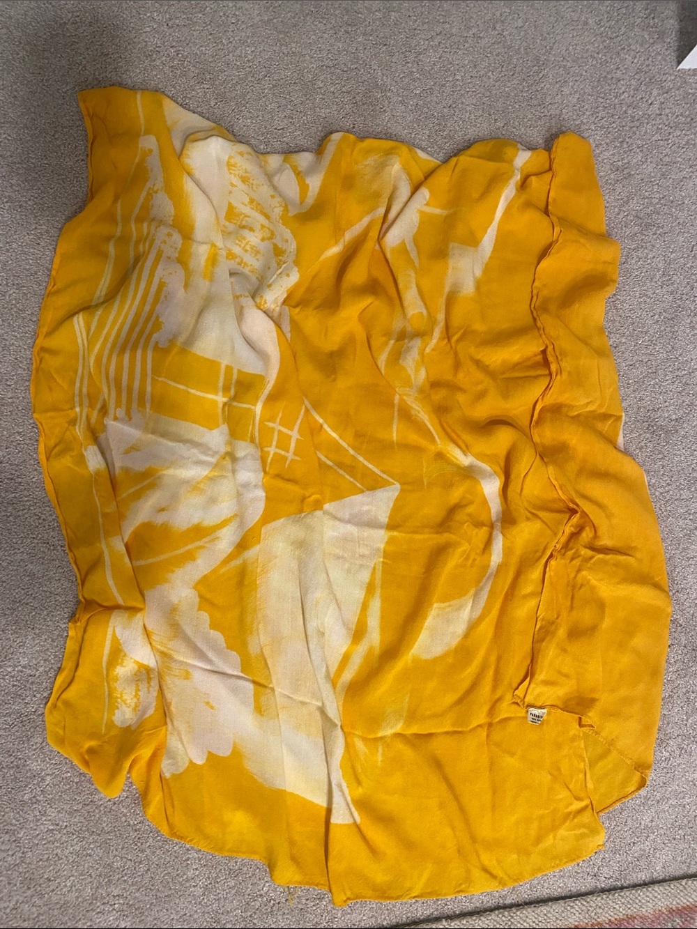 Lightweight Yellow & Cream Women's Scarf Wrap Sarong